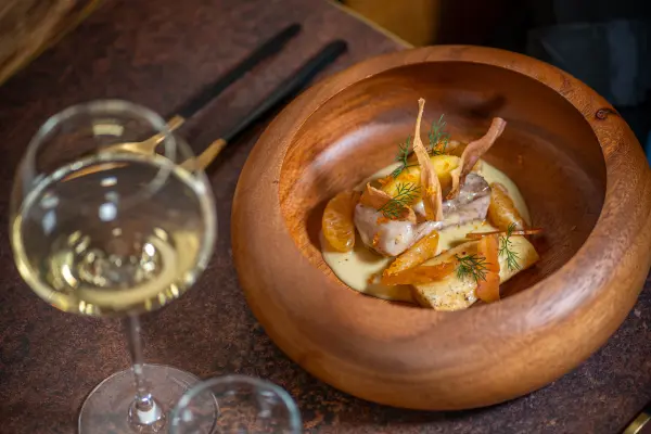Menu Inspiration en 4 services avec accords mets et vins — visuel 1