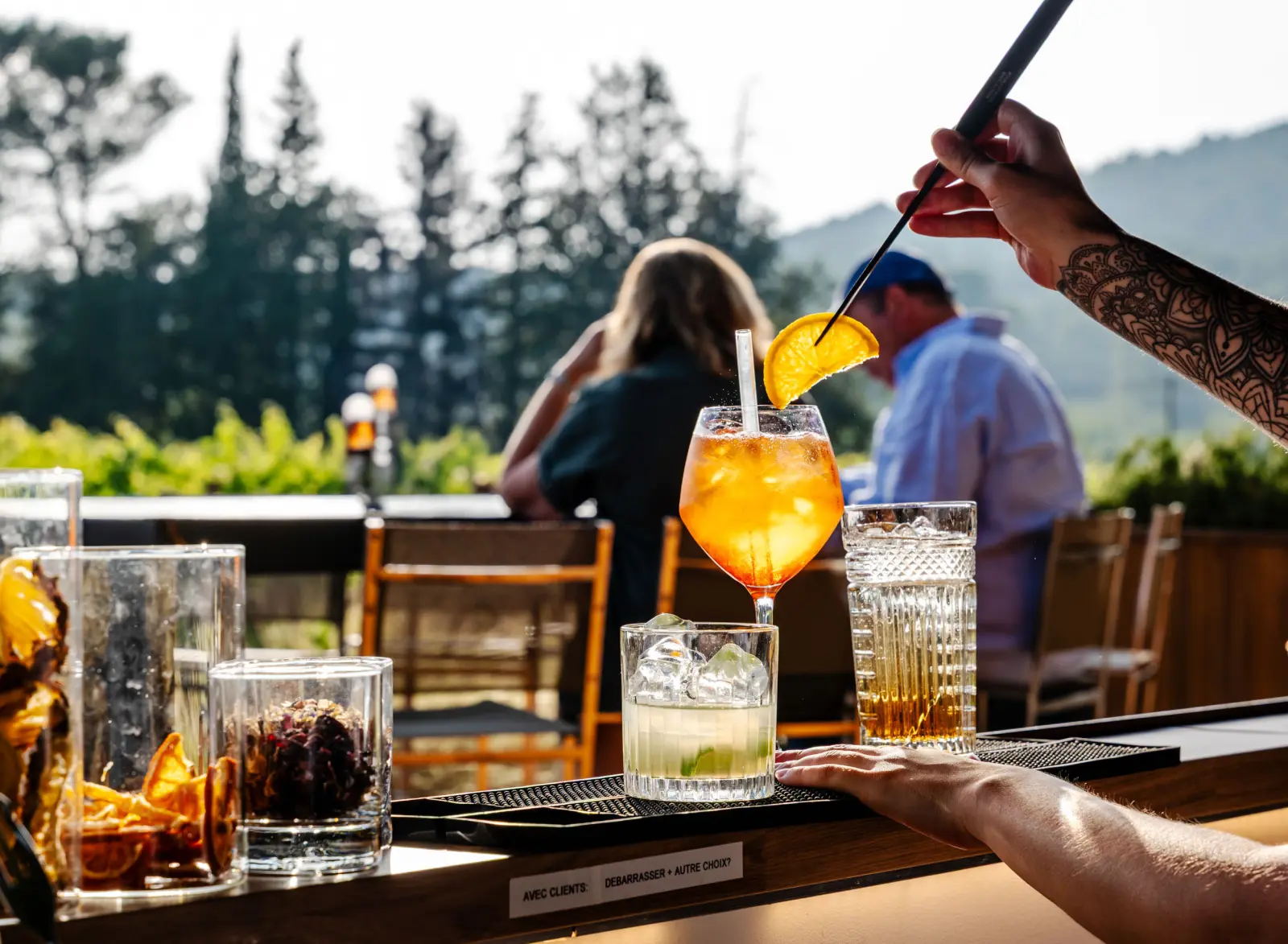 Apéritif dans les vignes à l'Ambar