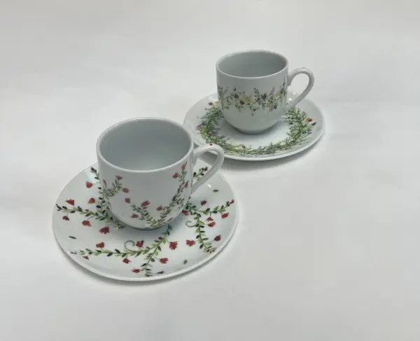 Deux tasses et sous-tasses à café — visuel 1