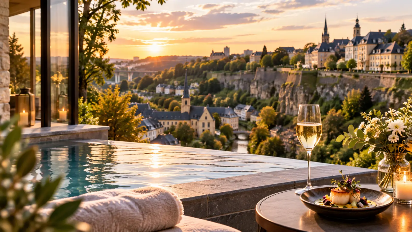 Spa d'un hôtel au Luxembourg ouvert sur la nature du Grand-Duché