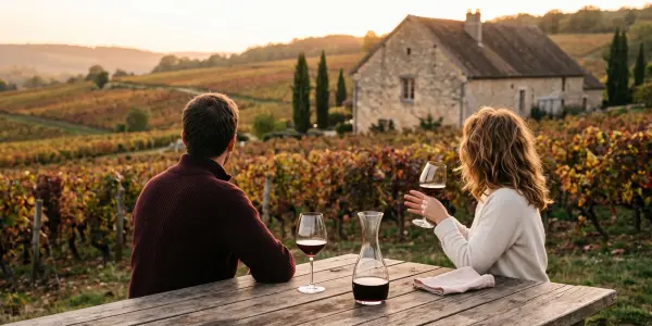 Verres de vin alignés pour une dégustation aux côtés d'une assiette