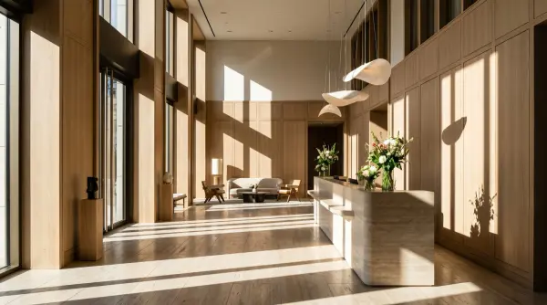 Hall d'un hôtel récemment inauguré